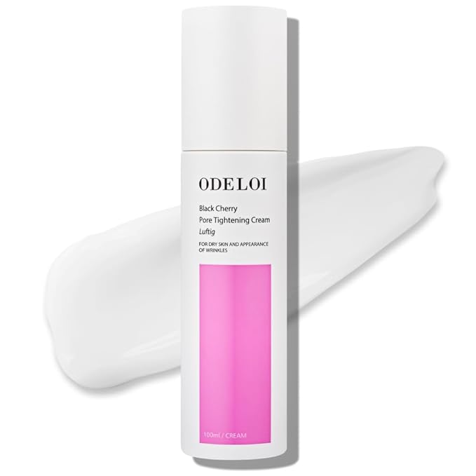 Black Cherry Pore Tightening Cream Luftig, Pore Minimizer, Black Cherry Extract, AHA, Hydrolyzed Collagen, Korean Skincare, All Skin Types, 3.3 fl.oz / 100ml