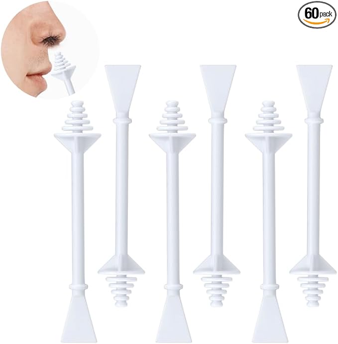 SUERBEATY 60 Pcs Nose Wax Sticks, Hair Wax Applicator with Disposable Spatulas for Nostril Cleaning, Ear Face Hair Removal for Men Women, Painless