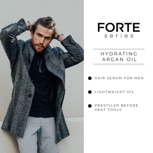 Alex Costa Hydrating Argan Oil Daily Hair Serum by Forte Series Sulfate Free Argan Hair Oil for Men Hair Serum for Dry Damaged Hair, for Styling Hair (75 ml / 2.5 oz)