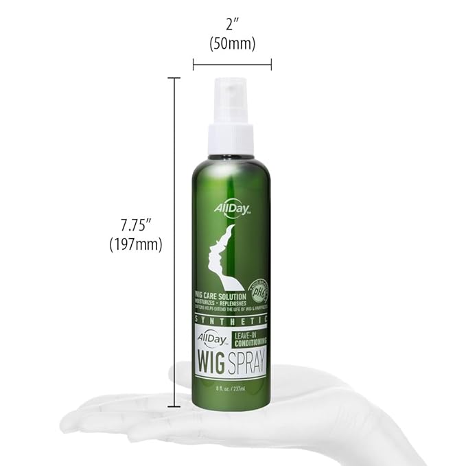 AllDay Locks Synthetic Wig Spray (8 oz) | Revitalizing & Refreshing Leave-In Conditioner | Smoothens, Detangles & Nourishes | Cleanses, Softens and Revitalizes Synthetic Hair | 8 oz