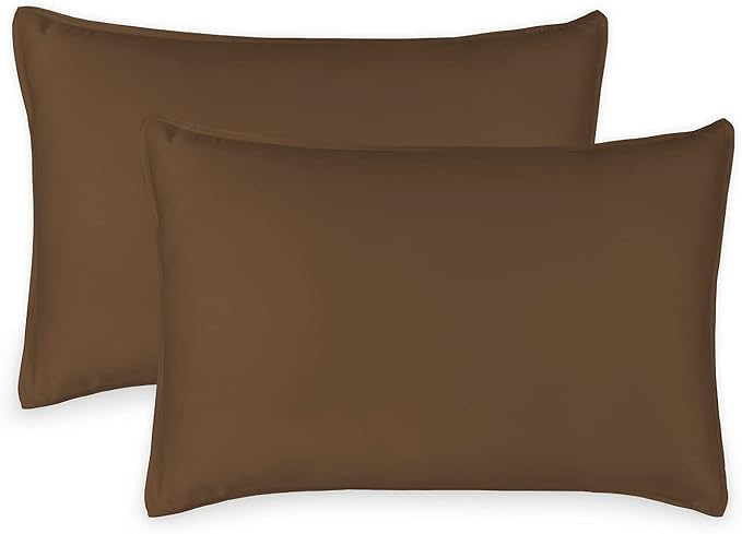 King Pillowcases by Pure Bamboo, Genuine 100% Organic Viscose Derived from Bamboo, Luxuriously Soft & Cooling, Double Stitching, Envelope Closure (2 King Pillowcases, Coconut Husk)