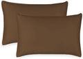 King Pillowcases by Pure Bamboo, Genuine 100% Organic Viscose Derived from Bamboo, Luxuriously Soft & Cooling, Double Stitching, Envelope Closure (2 King Pillowcases, Coconut Husk)