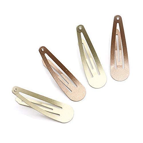 Dofash 12PCS Snap Hair Clips For Women-Non Slip & Metal Hair Barrettes, 5cm 2'' Small Clips For Thin & Fine Hair, Blonde + Light Brown