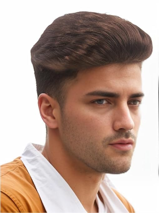 H&Bwig Men Short Toppers Hairpiece Clip in Hair Extensions for Covering White Loss Hair Toupee(5 Colors Customize)