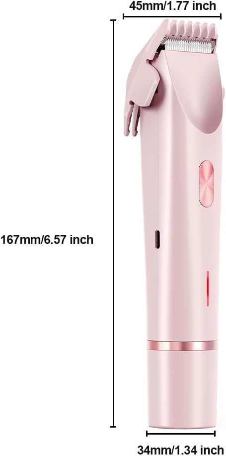 2 in 1 Womens Body Shaver,2025 Glow Aura Electric Razor, Dual Head Shaver Women, Electric Razor for Womens Legs, IPX7 Waterproof Wet & Dry Use Body Intimate Areas,Pink