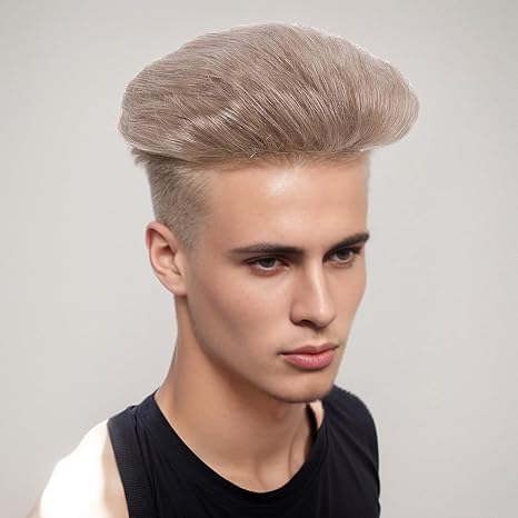 H&Bwig Men Short Toppers Hairpiece Clip in Hair Extensions for Covering White Loss Hair Toupee(5 Colors Customize)