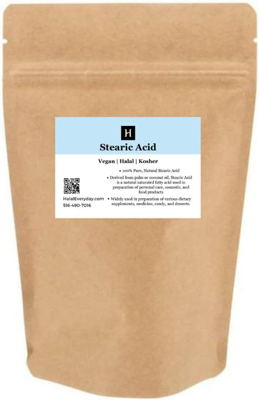 Stearic Acid 16 Oz (Triple Pressed) - Food and Cosmetic Grade - All Natural - Halal (1lb)