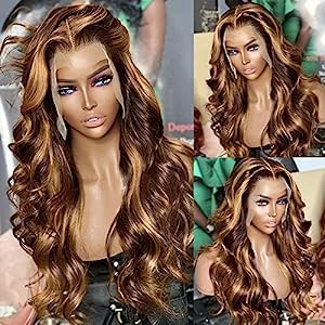 AMIRTY 250 Density 32 Inch 360 Lace Front Wigs Human Hair Honey Blonde Body Wave Lace Front Wigs with Baby Hair Full 360 Glueless HD Transparent Lace Front Wigs for women 4/27