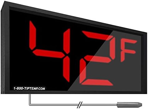 Large 2 Digit Display Thermometer Made in The U.S.A with 4" Digits for Extra Large Display, Thermometer Displays in °C or °F. Large LED Temperature Display(2 Digit Model)
