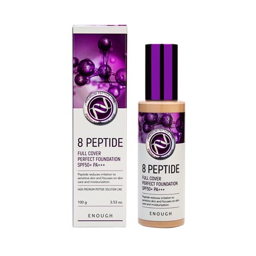 Enough 8 Peptide, Full Cover Perfect Foundation, SPF 50+ PA+++, #21, 3.53 oz (100 g)