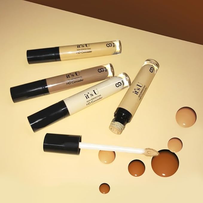 Sistar it's U Skin Perfecting HD Concealer Full Coverage Lightweight Long Lasting Correcting Liquid Contour Cover Masker Makeup 5 ml / 0.17 fl. oz (Tan)