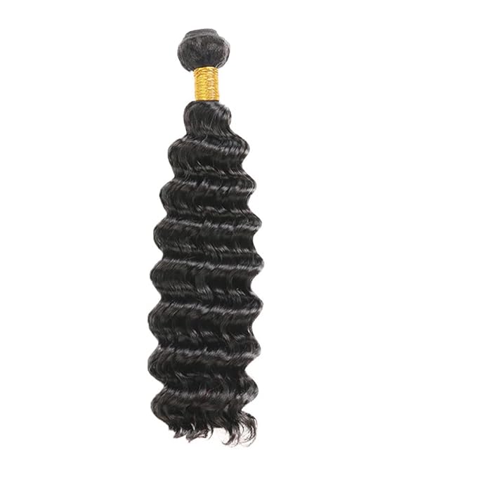 Human Hair Bundles Color 1B Deep Wave Bundles 24 Inch Double Weft Natural Black Deep Wave Bundle Hair Weave Niegmeag Brazilian Virgin Soft and Silky Remy Hair Extensions 100g