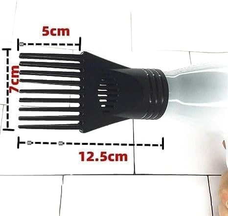 Universal Black Hair Dryer Comb Nozzle, Professional Salon Styling Attachment for Straightening and Detangling, Fine and Curly Natural Hair
