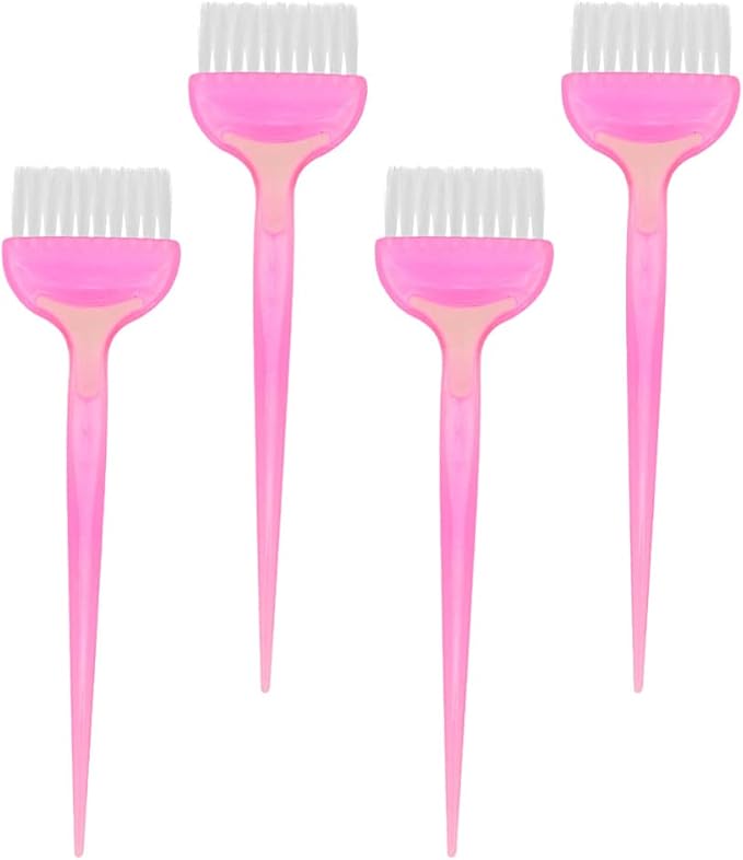Beaupretty 4PCS Hair Dye Brush Hair Color Brush Hair Tint Highlight Salon Barber Hair Coloring Applicator Kit Pink