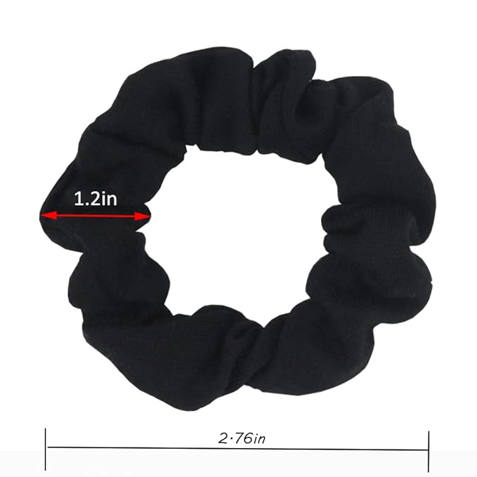 Cotton Hair Scrunchies Single Jersey Solid Color Ponytail Holders Elastic Hair Ties for Women Accessories (Beige)