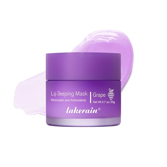 Lip Sleeping Mask,lip Mask With Vitamin C, Antioxidants,lip Mask Overnight,Improves Dryness,Nourishes And Hydrates,Brighten Lip Colour,Reduce Lip Lines 0.7 Fl Oz(04#grape)