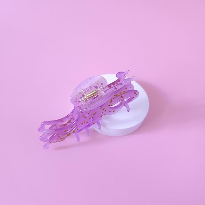 Cute Big Purple Octopus Hair Clips,Novelty Acetate Ocean Octopus Claw Clip