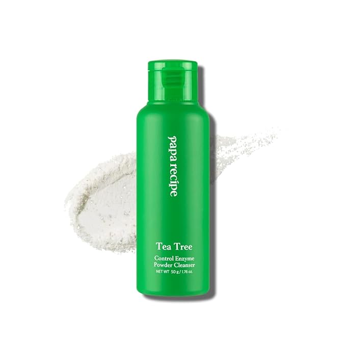 Papa Recipe Tea Tree Control Enzyme Powder Cleanser - Soft Exfoliating Facial Wash for Sensitive Skin (50g, 1.72oz) - Korean Skincare for Soothing, Balancing skin's moisture and oil level