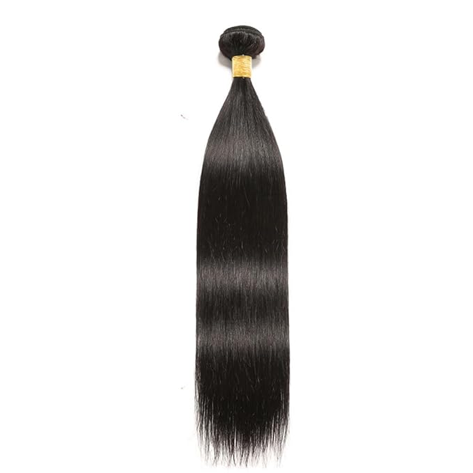 Human Hair Bundles Natural Black Straight Hair Extensions Grade 8A Peruvian Virgin Remy Hair Single Bundle 22 Inch Double Weft Real Color 1B Hair Weave
