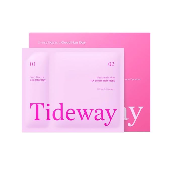 TIDEWAY Self-Heating Steam Hair Mask for Damaged Hair – 5-Minute Cordless Deep Conditioning Treatment with 5D Hyaluronic Acid & Triple Keratin, Salon-Level Repair for Dry, Frizzy Hair
