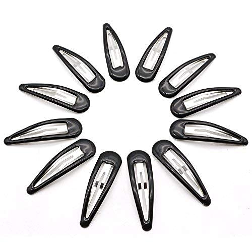 Dofash 5CM/2IN Epoxy Snap Hair Clips Metal Grips Tortie Accessories For Women (Epoxy Black)