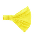 Motique Accessories Yellow Wide Cotton Head Band Solid Boho Yoga Style Soft Hairband for Women