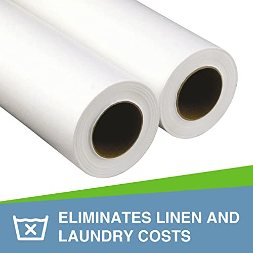 25-Pack 8.5" x 125' White Crepe Finish 17 Pound Paper Headrest Paper Rolls for Medical, Exam and Chiropractic Tables