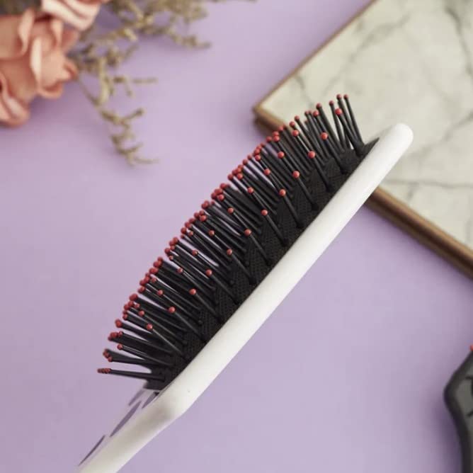 The Cheetah Pro Detangler Brush by BeaverStrong, Large Size TPR Hair Brush with Air Cushion, Nylon Ball Tips and Easy Grip (White)