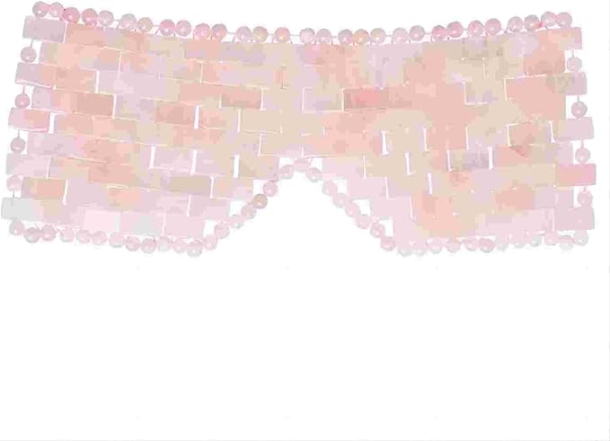 Rose Quartz Eye Mask, Jade Eye Mask 100% Natural Crystal Eye Mask, Reusable Gemstone Eye Mask Eliminate Wrinkles Puffiness Headache and Migraine Relief Hot or Cold Using