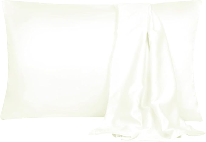 uxcell 2 Pack Satin Pillowcase for Hair and Skin, Cool, Silky, Soft Breathable Pillow Cases Travel Size 14x20 Inch with Envelope Closure