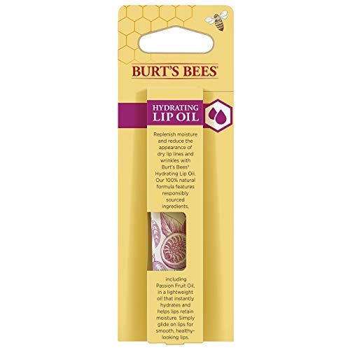 Burt's Bees 100% Natural Hydrating Lip Oil with Passion Fruit Oil, 1 Tube (Pack of 4)