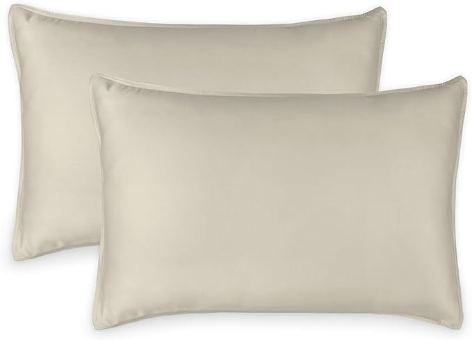 King Pillowcases by Pure Bamboo, Genuine 100% Organic Viscose Derived from Bamboo, Luxuriously Soft & Cooling, Double Stitching, Envelope Closure (2 King Pillowcases, Birch)
