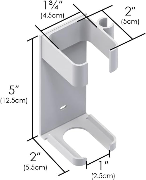 2 Pack Hair Tool Organizer Wall Mount, Adhesive Holder for Curling Iron, Flat Iron, Straightener, Damage-Free Bathroom Vanity Storage with Cord Wrap (White)