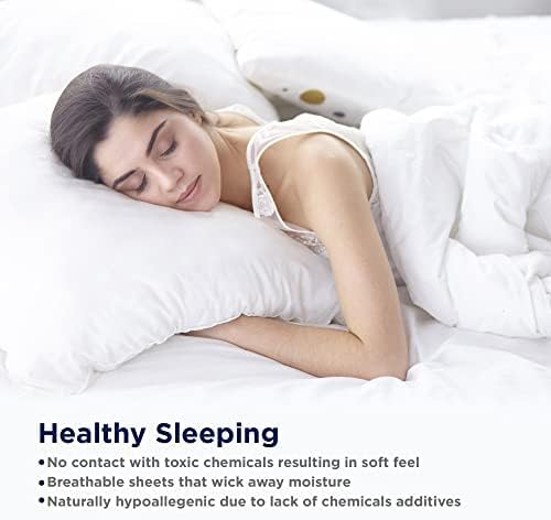 Lane Linen 100% Organic Cotton King Size Pillow Cases Set of 2 (20''x36'') Pillow Cases King Size Certified Organic Cotton Pillowcases King Pillow Case Set of 2 Sage Green Pillow Cases Mineral