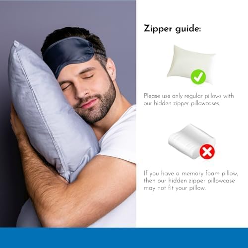 Pillow Cases - 100% Viscose Derived from Bamboo - Cooling Pillowcase - King Size, Cream, Set of 2 Zippered - for Hot Sleepers - Soft Pillow Covers - by Vegan Silk
