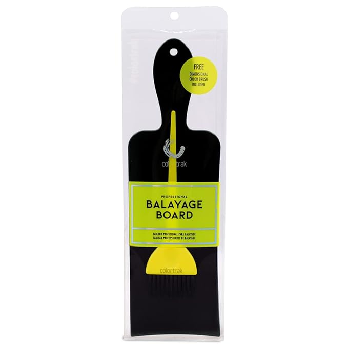 Colortrak Balayage Board Set for Achieving Balayage Look, Includes Curved Board and Textured Brush, Ideal for Salon Pros and Home Artists, 2 Items