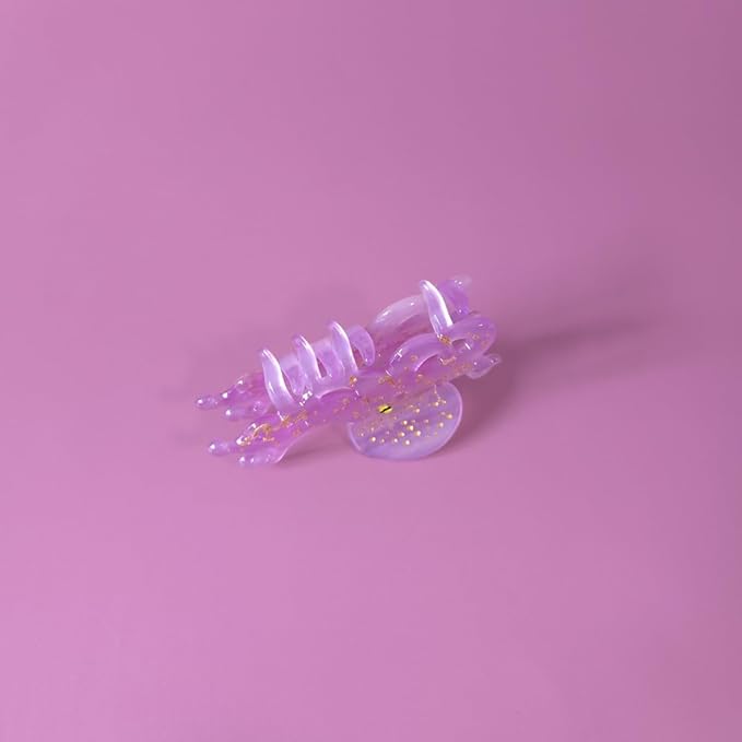 Cute Small Purple Octopus Hair Clips,Novelty Acetate Ocean Octopus Claw Clip