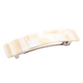 French Amie Oblong Handmade 3.5" Celluloid Automatic Hair Clip Barrette Hair Clip for Girls Strong Hold Hair Clips for Women No Slip Durable Paris Hair Accessories, Made in France (Cream Nouget)