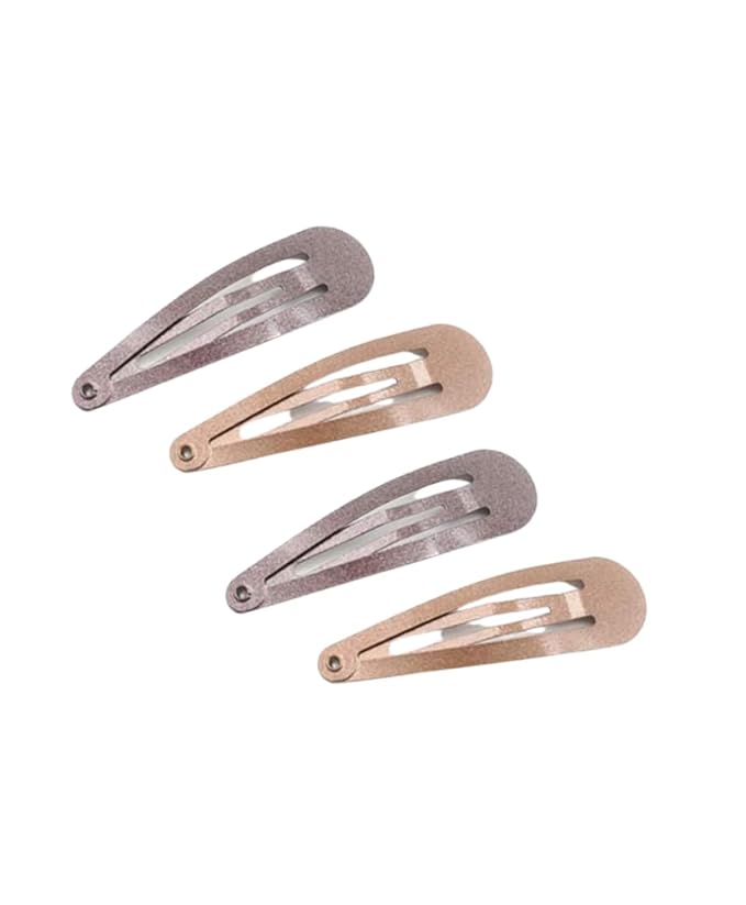 Dofash 12PCS Snap Hair Clips For Women-Non Slip & Metal Hair Barrettes, 5cm 2'' Small Clips For Thin & Fine Hair,Light Brown+Dark Brown