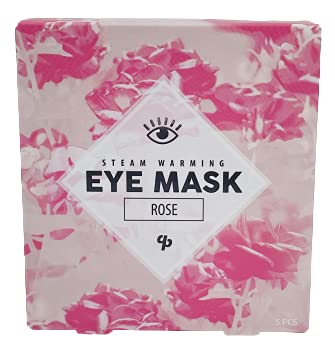 ROSE SCENTED AROMATHERAPY SELF WARMING HEATED EYE MASKS FOR MIGRAINES, STRESS RELIEF, DARK CIRCLES, STRESS TENSION, INFLAMMATION FROM ALLERGIES. [5 PACK]