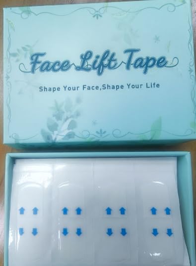 Face Lift Tape Invisible, Facelift Tape for Face, Neck Strips Lift Turkey Neck, Skin Lifting Tapes V Edge Patches for Wrinkle, Jowl, Eye, Double Chin, Loose Sagging Skin (1 Count (Pack of 280))