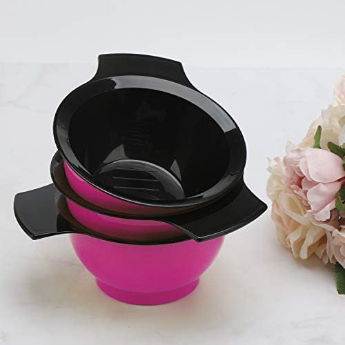 3pcs Salon Hair Color Mixing Bowl Set, Professional DIY Hair Dye Kit - Light Plastic Tint Bowl Assorted Colors for Hairdressing