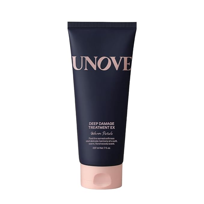 UNOVE Deep Damage Treatment Ex - Protein Hair Treatment & Hair Mask for Damaged Hair | Deep Conditioning & Keratin Hair Mask for Dry, Frizzy Hair | Korean Hair Care | Warm Petal, 7 fl oz
