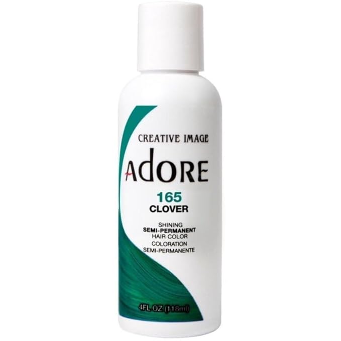 Adore Semi Permanent Hair Color (165 Clover) | Vegan & Cruelty-Free Green Hair Dye | No Ammonia, No Peroxide, No Alcohol | 4 Fl Oz (Pack of 1)