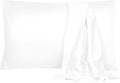 uxcell 2 Pack Silk Satin Pillowcase for Hair and Skin, Cool, Silky, Soft Breathable Pillow Cases Queen Size 20x30 Inch Sateen Pillowcase Snow White with Envelope Closure