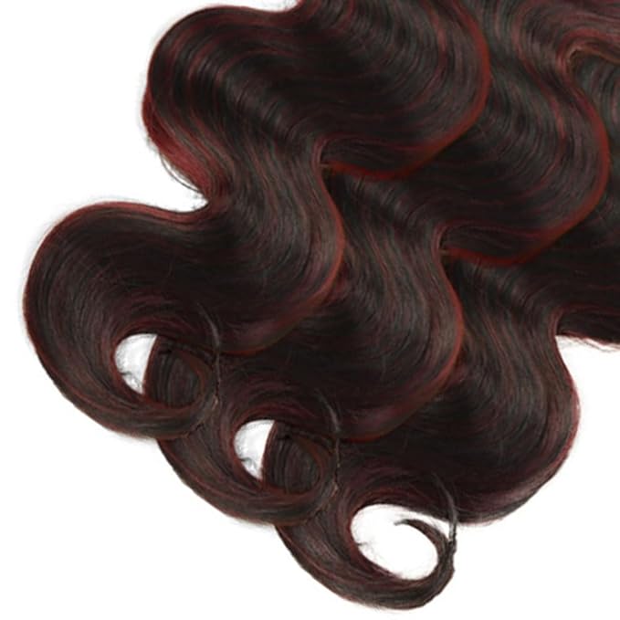 30 30 30 Inch Highlight Human Hair Bundles 99j Body Wave Bundles Brazilian Virgin Remy Hair Extensions Niegmeag 2 Tone Black and Red Body Wave Bundle