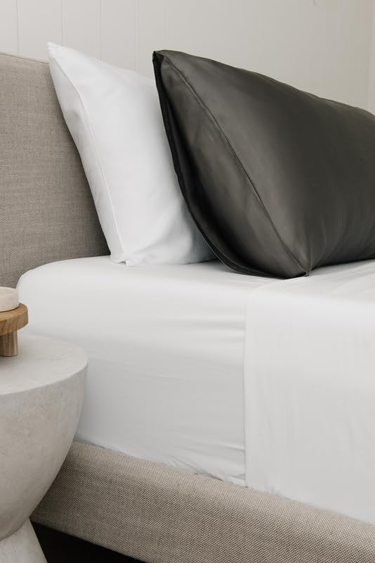 Cozy Earth King Pillowcases Set of 2 - Made of 100% Viscose from Bamboo, Ultra-Soft & Luxury, Woven from Naturally Breathable & Lightweight Fabric - Charcoal