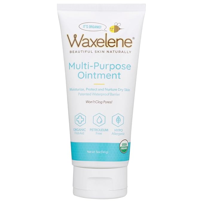 Waxelene Multipurpose Ointment Large Tube, Organic Aerated Balm the Petroleum Jelly Alternative Soothing Botanical Eczema Dry Skin Face Moisturizer