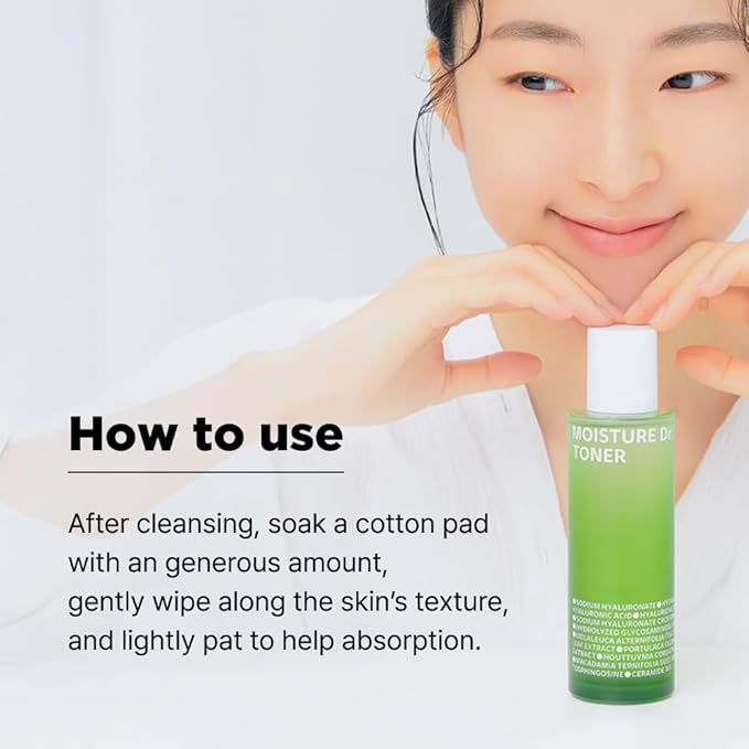 ISOI Moisture Dr. Soothing Toner, Lightweight Hydrating Toner with Tea Tree Ceramide & Hyaluronic Acid for Skin Barrier Support, Korean Skin Care (4.39 fl.oz/130ml)