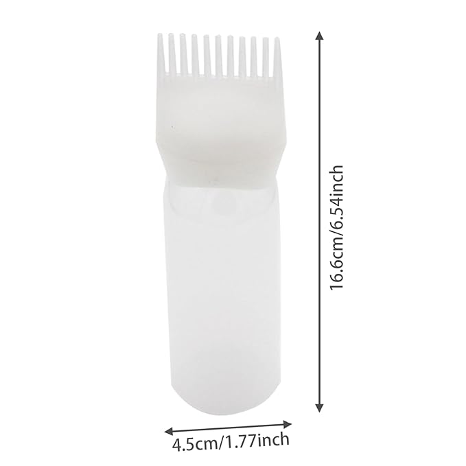 Hair Oil Applicator,Root Comb Applicator Bottle, Hair Dye Bottle 160ML Shampoo Bottle Hair Comb Applicator Bottle Brush Bottle for Hair Dyeing Tool White